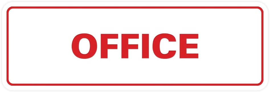 Signs ByLITA Standard Office Sign - Professional Business Signage - Easy to Install (White/Red) - Large 1 Pack