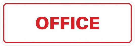 Signs ByLITA Standard Office Sign - Professional Business Signage - Easy to Install (White/Red) - Large 1 Pack