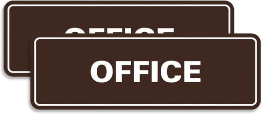 Signs ByLITA Standard Office Sign - Professional Business Signage - Easy to Install (Dark Brown) - Medium 2 Pack