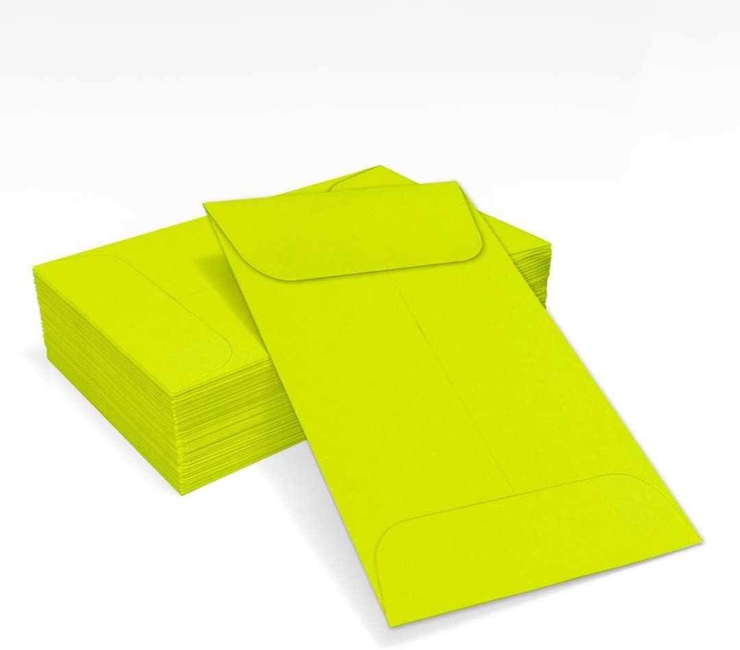 LUXPaper #1 Coin Envelopes | 2 1/4" x 3 1/2" | Wasabi Green | 80lb. Text | 1,000 Qty