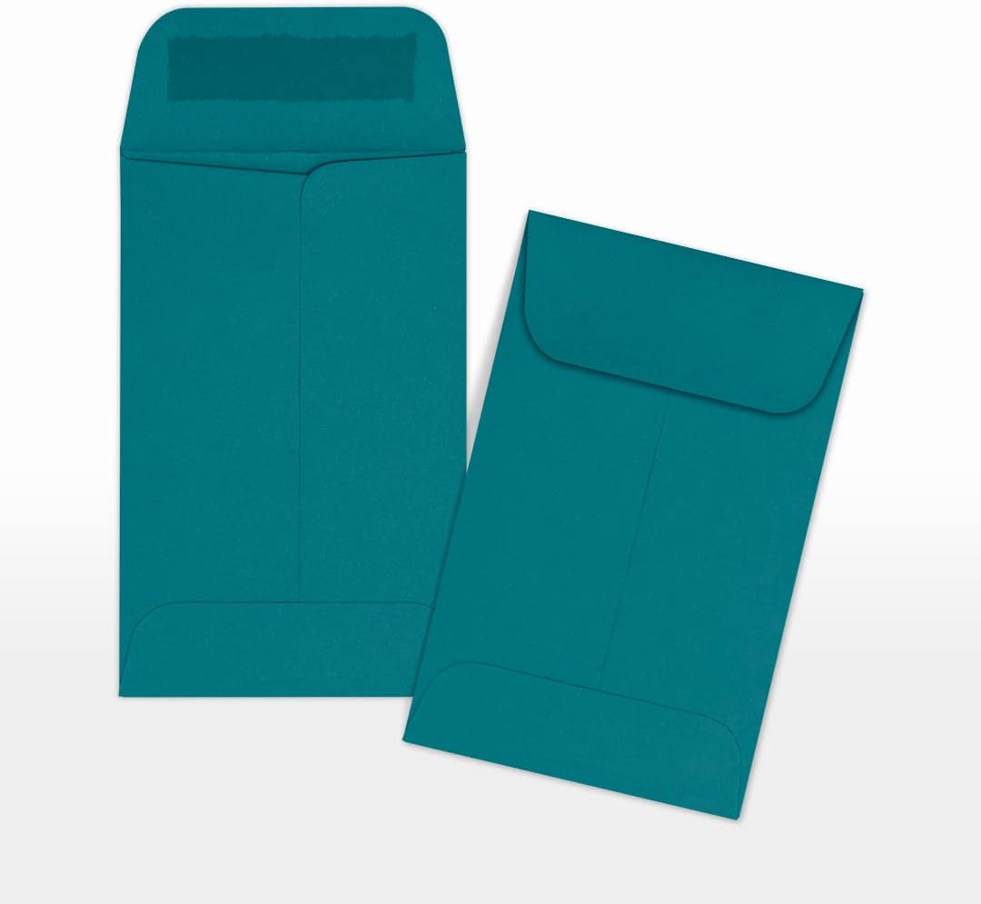 LUXPaper #1 Coin Envelopes | 2 1/4" x 3 1/2" | Teal | 80lb. Text | 500 Qty