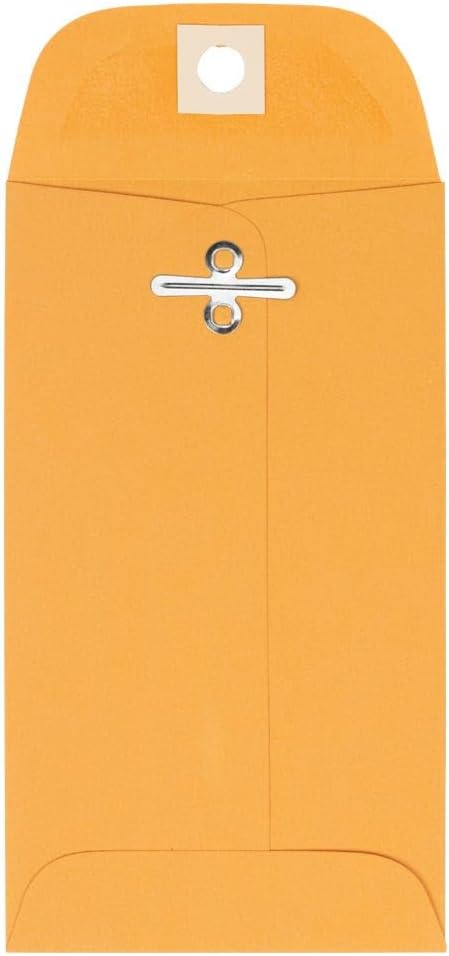 LUXPaper #5 1/2 Coin Envelopes | Clasp | 3 1/8" x 5 1/2" | Golden Kraft | 32lb. Text | 50 Qty