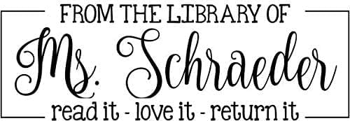 Custom Self-Inking Stamps | 49 Designs | Fun Phrases | Grading Made Easy | Xtra Wide Classroom & Library Book Stamps (from The Library of - Read, Love, Return)