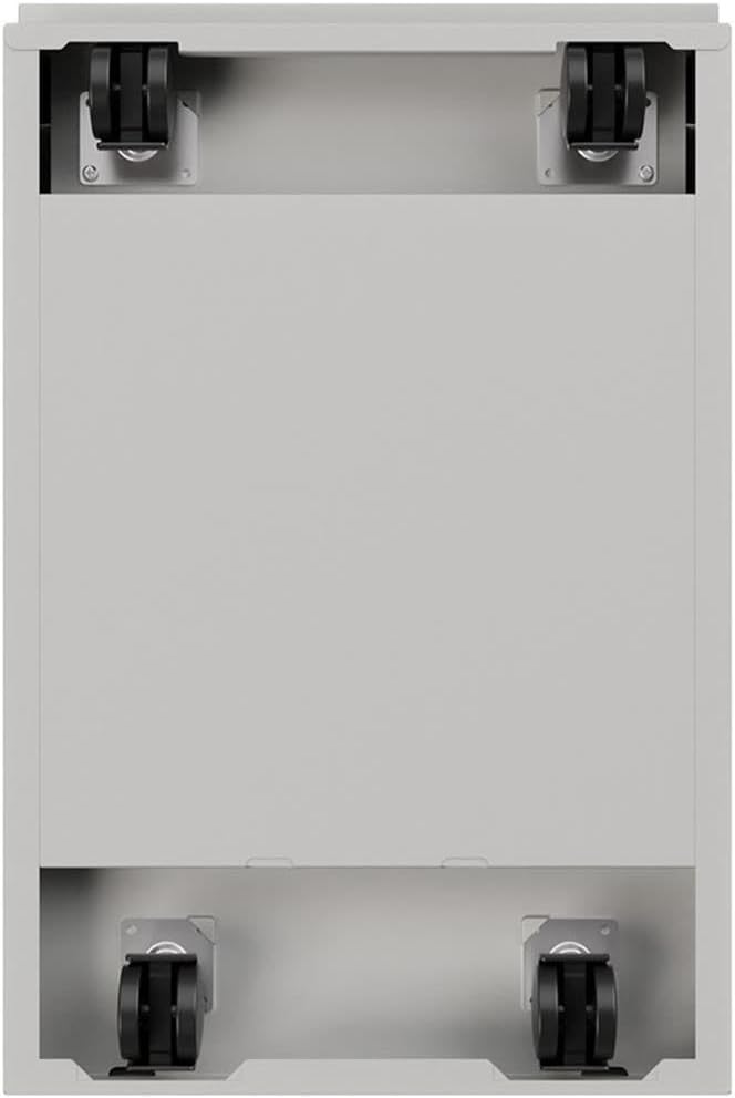 BOWERY HILL 20" D Mobile Pedestal 2-Drawer File/File - Full Width Pull in Silver