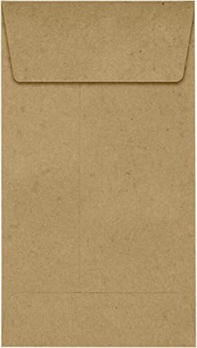LUXPaper #5 1/2 Coin Envelopes | Peel & Press | 3 1/8" x 5 1/2" | Grocery Bag Brown | 70lb. Text | 50 Qty