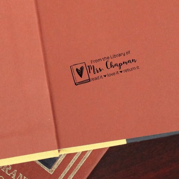 Custom Self-Inking Stamps (from The Library of Books) | Xtra Wide Range of 49 Fun Phrases | Grading Ready | Classroom, Library Book Stamps