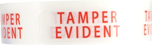 Tamper Evident Labels Small Clear with Red Ink .5 x 1.5 Inch Rectangles 500 Adhesive Stickers