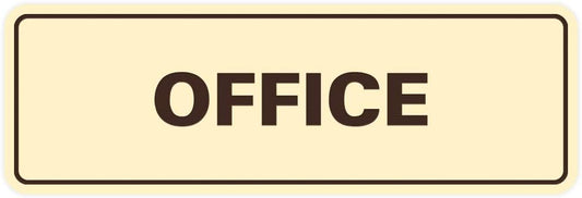 Signs ByLITA Standard Office Sign - Professional Business Signage - Easy to Install (Ivory/Dark Brown) - Large 1 Pack