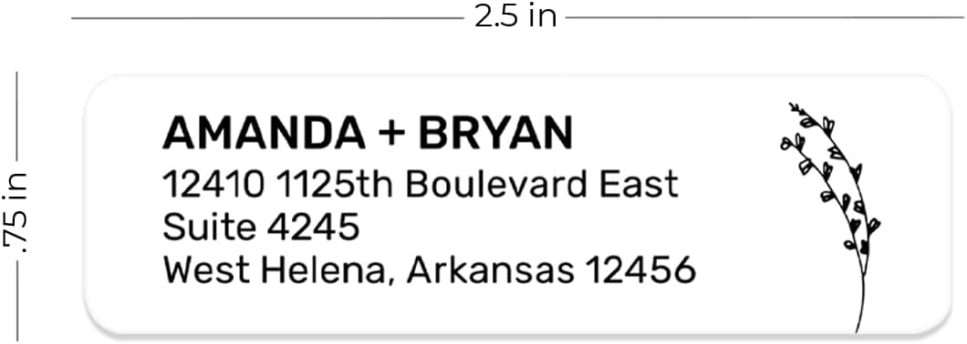 Botanical Flowers Rolled Address Labels/Roll of 250 Alternating Floral Illustrations Personalized Address Labels/Designer Return Address Stickers in Elegant Plastic Dispenser