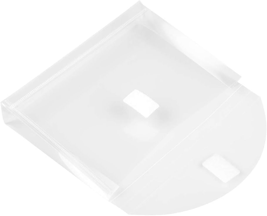 JAM PAPER Plastic Expansion Envelopes with Hook & Loop Closure - Index Size - 5 1/2 x 7 1/2 with 1 Inch Expansion - Clear - 12/Pack
