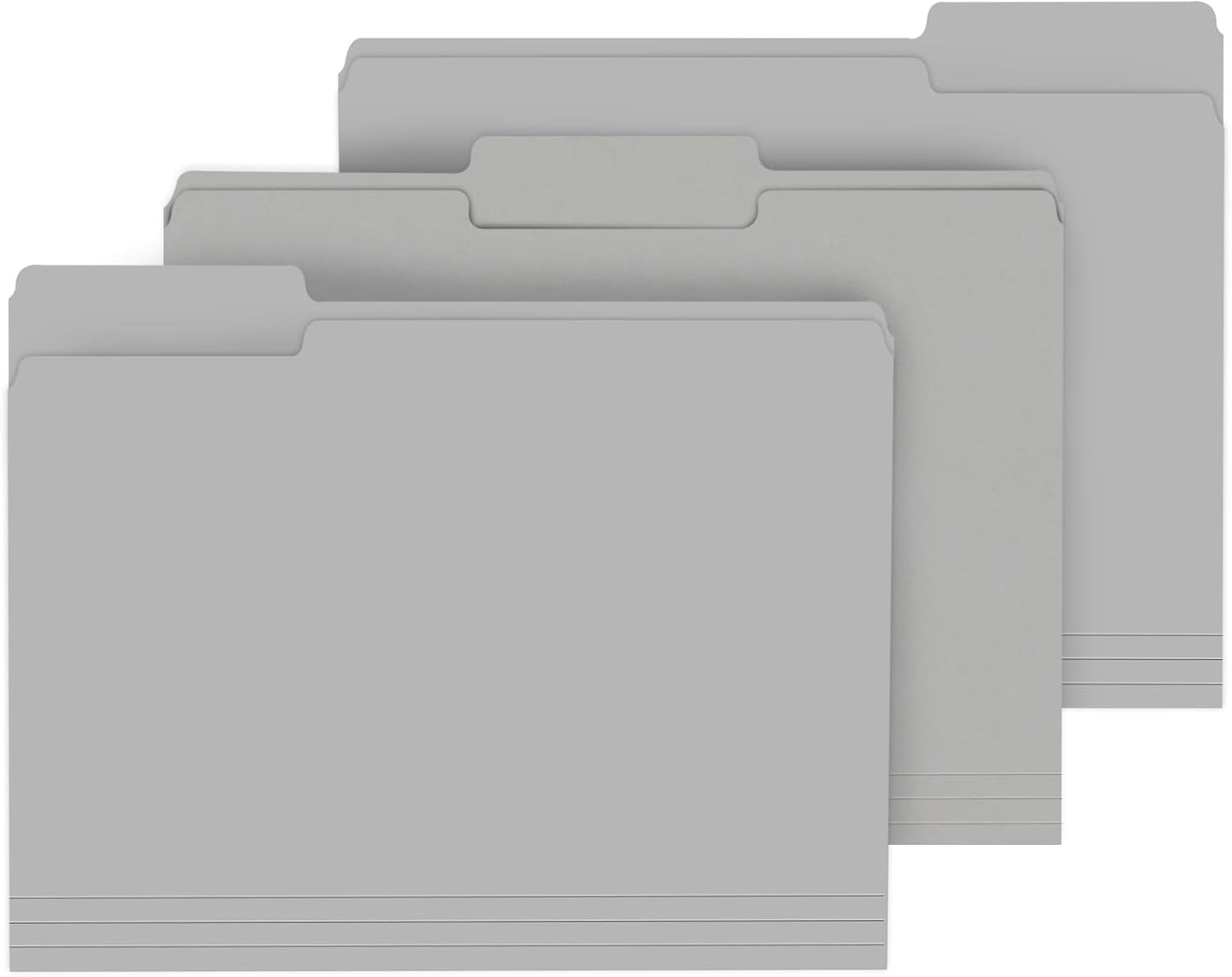 File Folder, PANDRI 120 Pack File Folder, 1/3 Cut Tab, Letter Size, Filing Folder for Office School Business, Grey