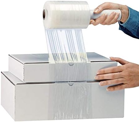 5” Stretch Wrap Mini Film 12 Rolls x 1000 Ft by PackageZoom Industrial Strength Adhering Shrink Wrap Rolls for Box & Furniture Wrapping Heavy Duty, 55 Gauge Clear Plastic Wrap for Moving & Packing