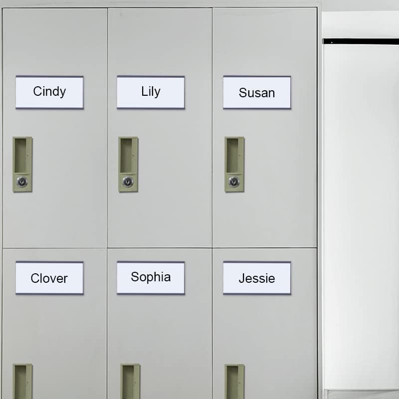 C Channel Magentic Label Holders 0.5x2 Inches with Paper Inserts and Clear Plastic Protectors,Magnetic Data Card Holders File Cabinet,Pack of 100