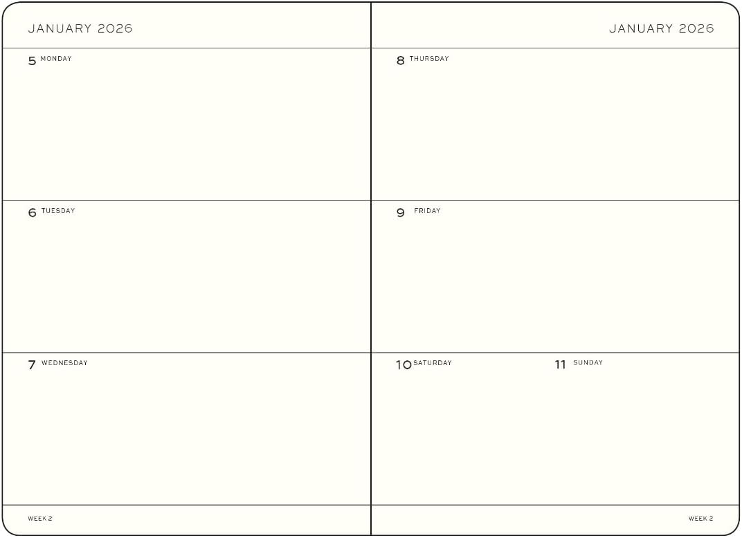 LEUCHTTURM1917 - Weekly Planner Hardcover Medium (A5), 18-month, Jul. 2025 - Dec. 2026, English, Spring Leaf