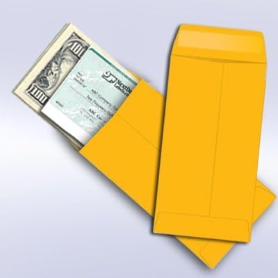 NextDayLabels #7 Coin Envelopes - 50-Pack Brown Kraft Gummed Money Envelopes for Cash, Coins, Jewelry, or Small Parts for Home, Office, or Business Use - Made in USA