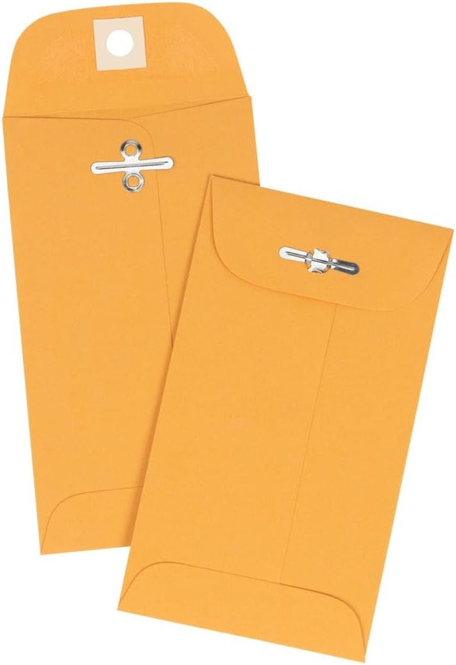 LUXPaper #5 1/2 Coin Envelopes | Clasp | 3 1/8" x 5 1/2" | Golden Kraft | 32lb. Text | 500 Qty