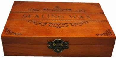 Custom Logo Picture Letters Monogram Sealing Wood Handle Wax Seal Stamp Melting Spoon Colorful Wax Sticks Wood Gift Box Set Kit