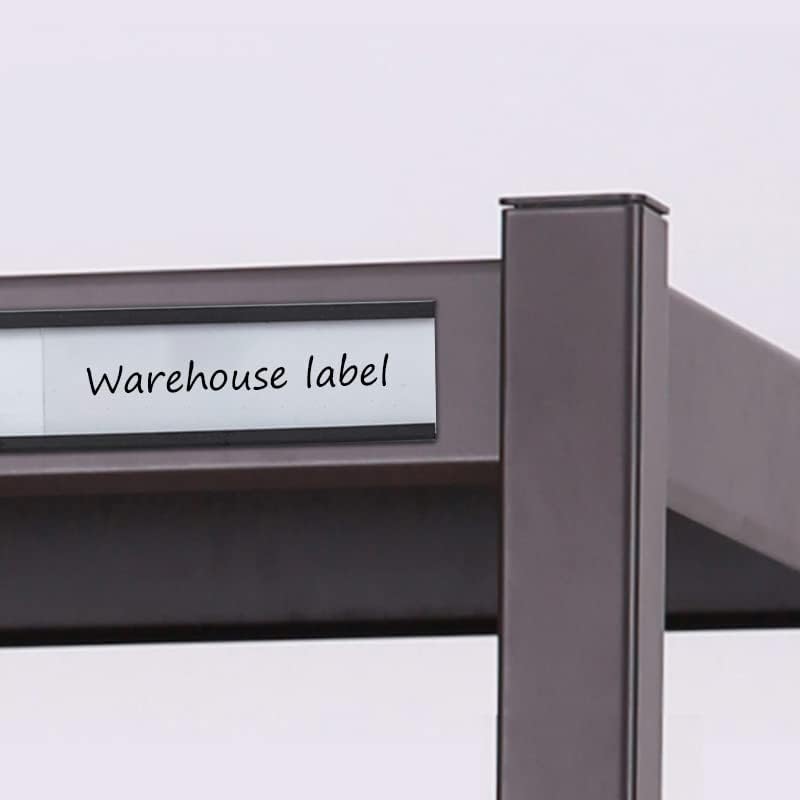 C Channel Magentic Label Holders 0.5x2 Inches with Paper Inserts and Clear Plastic Protectors,Magnetic Data Card Holders File Cabinet,Pack of 100