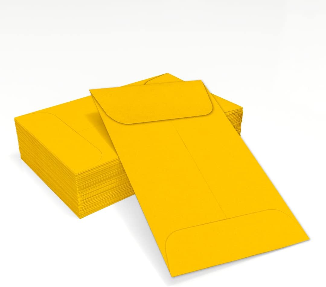 LUXPaper #1 Coin Envelopes | 2 1/4" x 3 1/2" | Sunflower Yellow | 80lb. Text | 250 Qty