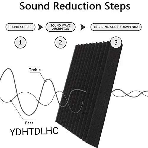 YDHTDLHC 52 Pack of 1 X 12 X 12 Inches Acoustic Foam Panels - Acoustic Foam - High Density - Flame Retardant - For Home Work Recording Studios(Black)