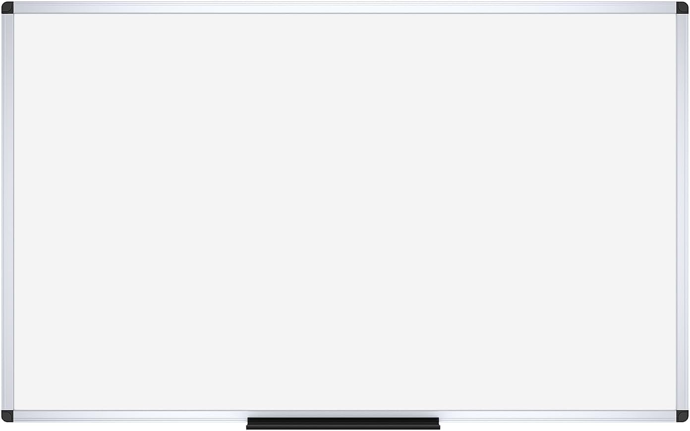 VIZ-PRO Dry Erase Board/Magnetic Whiteboard, 60 X 40 Inches, Silver Aluminum Frame