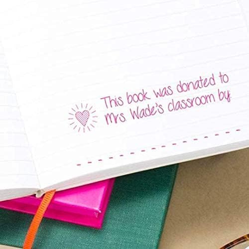 Custom Self-Inking Stamps | 49 designs | Fun Phrases | Grading Made Easy | Classroom & Library Book Stamps (Book Donated, Xtra Large)