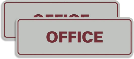 Signs ByLITA Standard Office Sign - Professional Business Signage - Easy to Install (Light Grey/Burgundy) - Medium 2 Pack