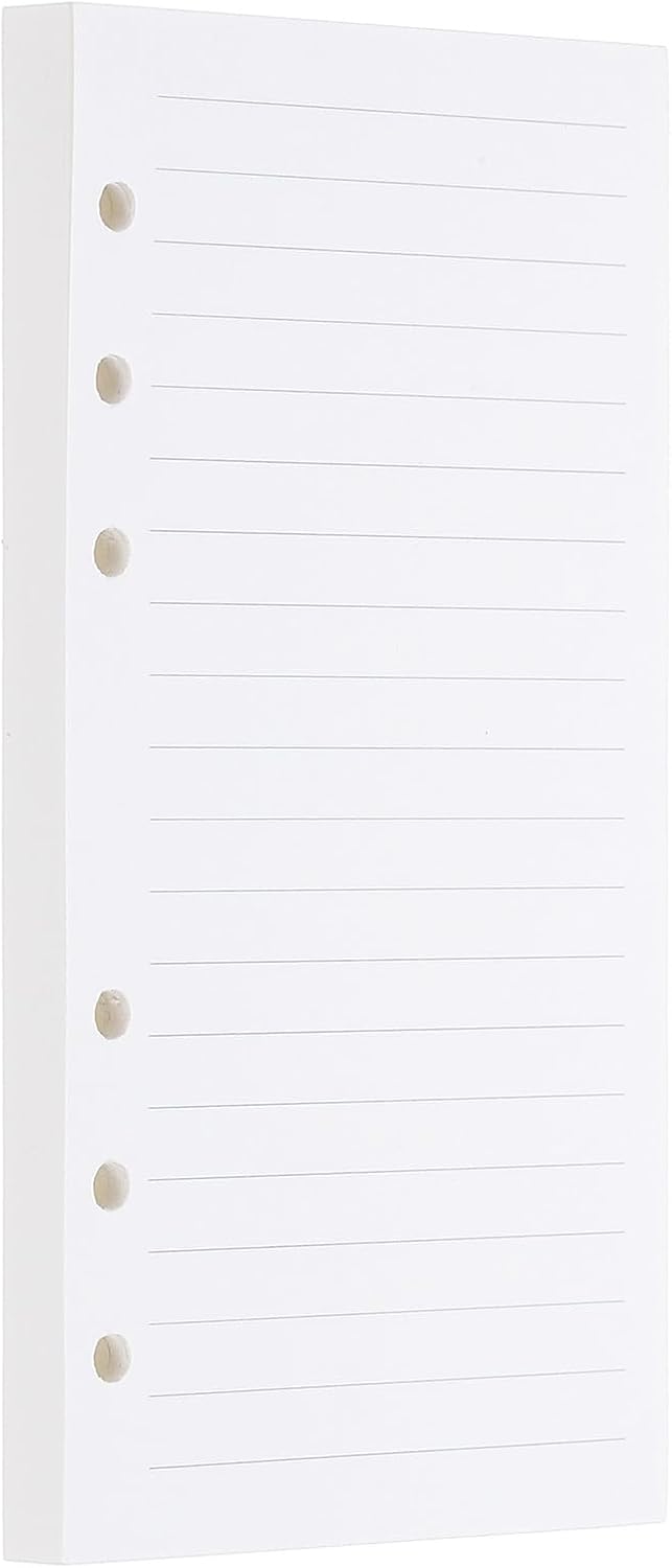 PATIKIL A6 Ruled Refills Inserts 6-Ring Binder Loose Leaf Planner Filler Paper Planner Inserts, 80 Sheets/160 Pages, Lined, White