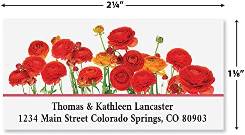 Colorful Images Floral Seasonal Bouquet Return Address Mailing Labels, Personalize with Name & Address, Set of 144 Self Adhesive, Easy Peel Flat Label Sheets, Large, 8 Designs
