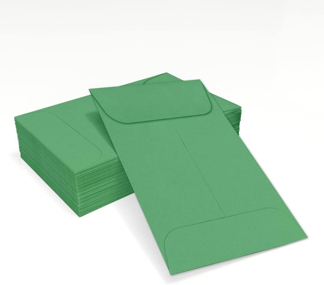 LUXPaper #1 Coin Envelopes | 2 1/4" x 3 1/2" | Holiday Green | 80lb. Text | 500 Qty