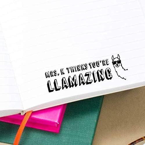 Custom Self-Inking Teacher Stamps | 49 Designs | Fun Teacher Phrases | Grading Made Easy | Classroom, Teacher and Library Book Stamps (Llamazing, Xtra Large)
