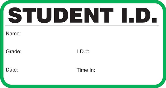 Standard Visitors Badges in Books, Student-ID Sign-in Books with Security Badges, 500/Book (Green)