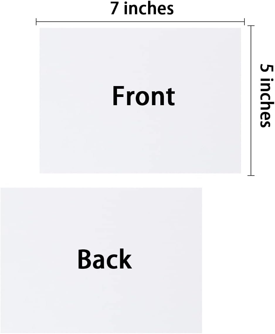 50 Sheets Blank Cardstock Paper 250 GSM Thick Heavy Cards Stock for DIY Art Projects, Card Making, Postcards, Greeting Cards, Birthday Party, Wedding Invitation (White, 5x7 inches)