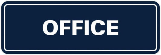 Signs ByLITA Standard Office Sign - Professional Business Signage - Easy to Install (Navy Blue/White) - Large 1 Pack