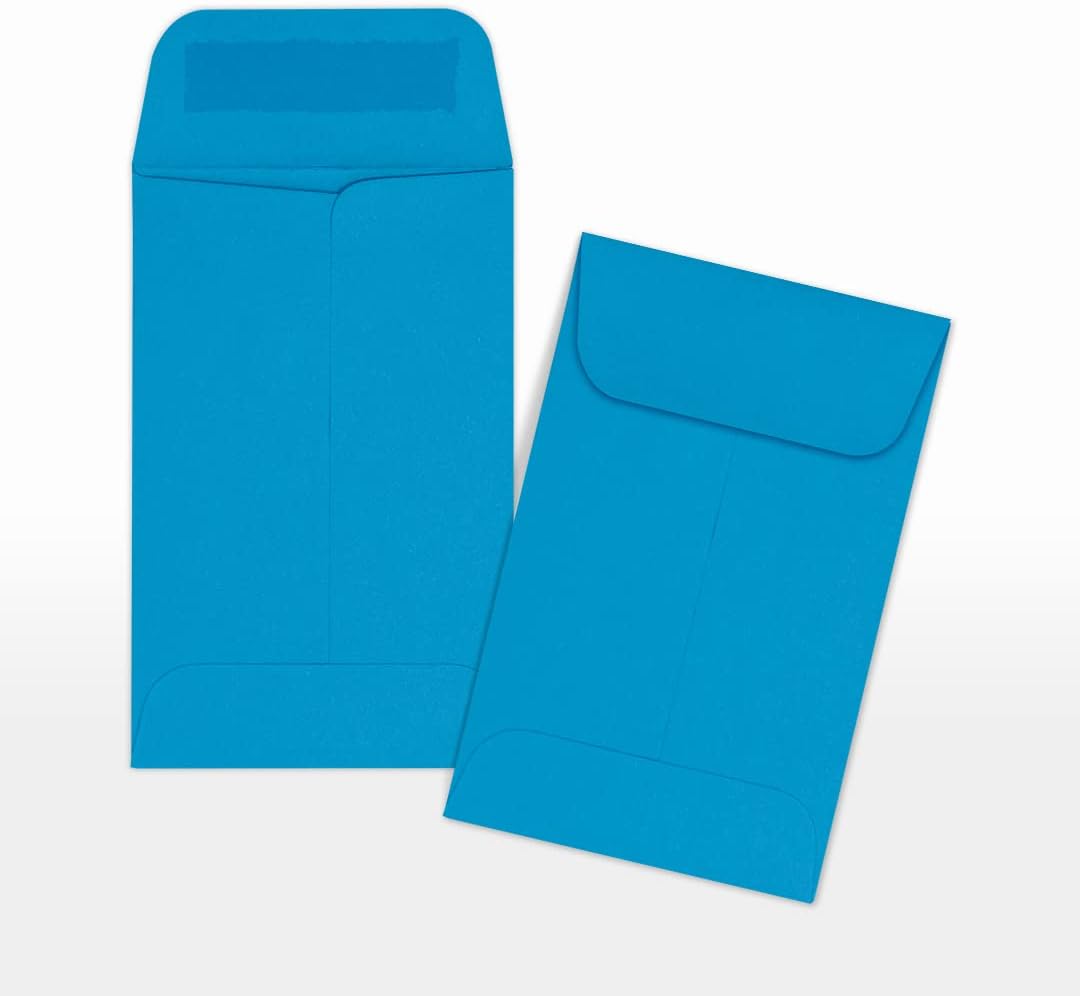 LUXPaper #1 Coin Envelopes | 2 1/4" x 3 1/2" | Pool Blue | 80lb. Text | 500 Qty