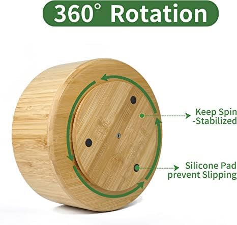 VaeFae Bamboo Pen Holder Organizer, 360° Rotating Art Supply Organizer, Desktop Storage for Marker Pens, Colored Pencil, Art Brushes, etc.