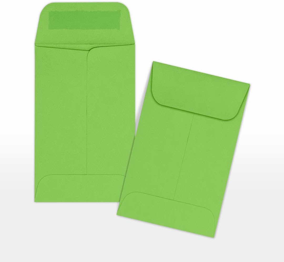 LUXPaper #1 Coin Envelopes | 2 1/4" x 3 1/2" | Limelight Green | 80lb. Text | 50 Qty.
