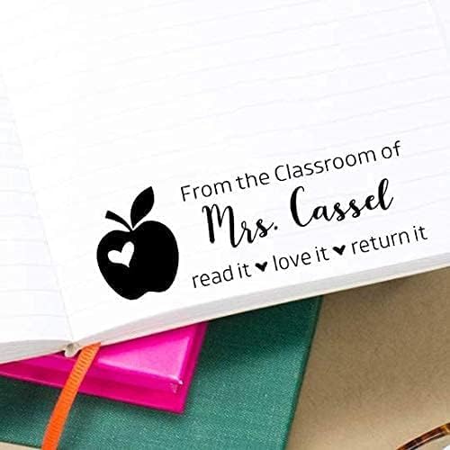 Custom Self-Inking Apple Stamps | 49 Designs | Fun Classroom Phrases | Grading Made Easy | Large Book & Library Stamps