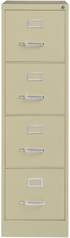 Pemberly Row 4 Drawers 52" Vertical Beige Metal Filing Cabinet Lockable Pre-Assembled Stationary Letter Size for Home, Office