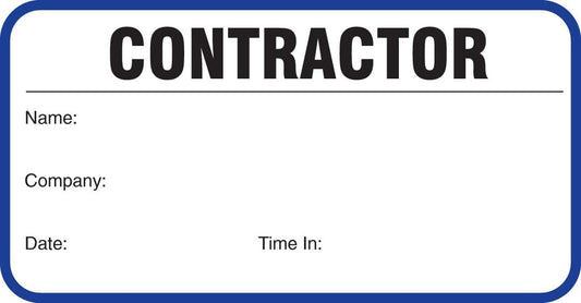 Standard Visitor Badges in Books, Standard Contractor Sign-in Books with Security Badges, 500/Books