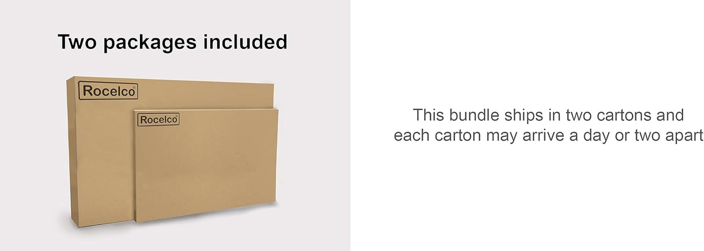 Rocelco 40" Large Height Adjustable Standing Desk Converter with Anti Fatigue Mat BUNDLE - Quick Sit Stand Up Computer Workstation Riser - Retractable Keyboard Tray - White (R DADRW-40-MAFM)