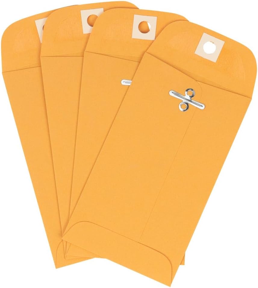 LUXPaper #5 1/2 Coin Envelopes | Clasp | 3 1/8" x 5 1/2" | Golden Kraft | 32lb. Text | 250 Qty