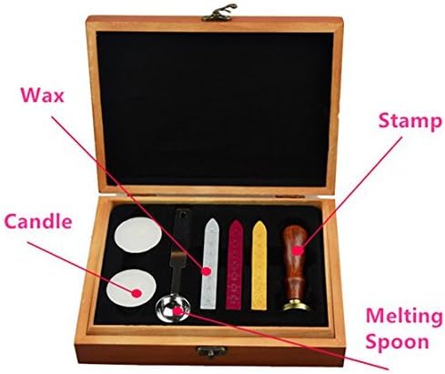 Alphabet O Wax Seal Stamp Wood Box Melting Spoon Candles Invitations Gift Cards Stationary Envelope Custom Logo Picture Wax Seal Sealing Stamp Wax Sticks Gift Kit