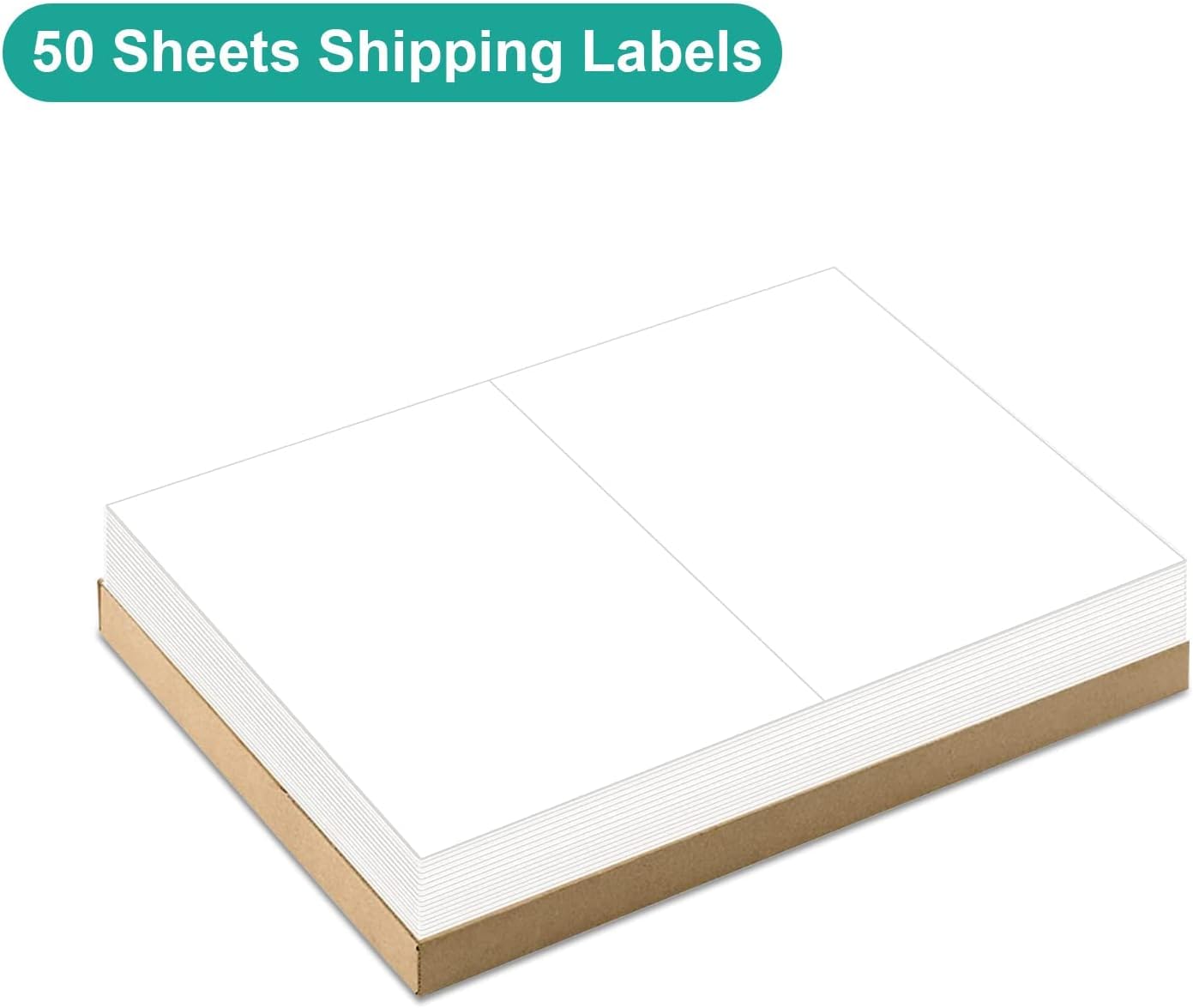 MFLABEL Half Sheet Label Laser/Ink Jet Shipping Label 8.5 x 11 Inches Packaging Labels, Address Labels for Laser & Inkjet Printers, 1500 Count(750 Sheets)