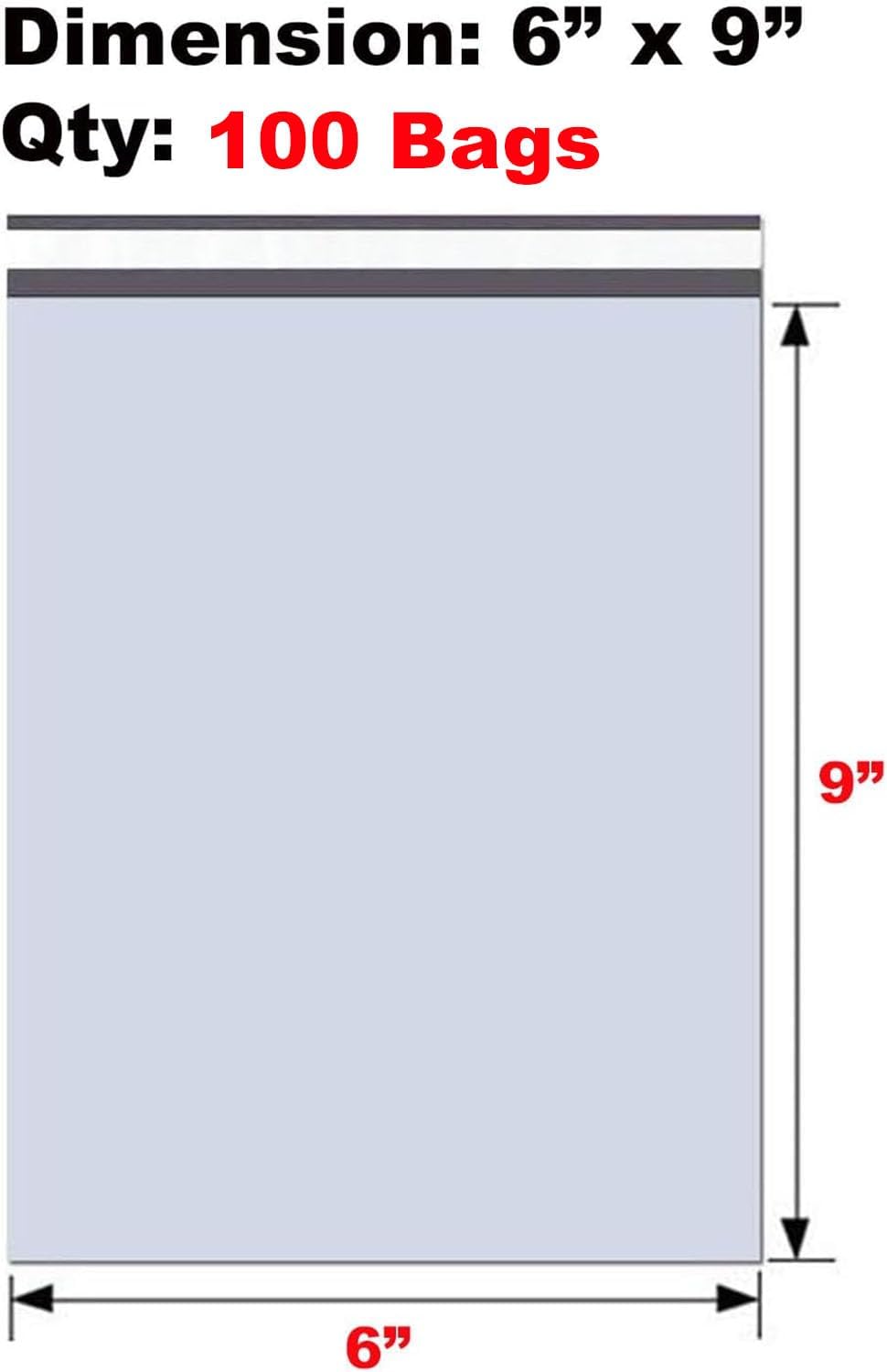iMBAPrice 100 - 6X9 Premium Matte Finish Self-Sealing Non-Padded White Poly Mailers/Mailing Envelopes/Bags (iMBA-1PM-100)