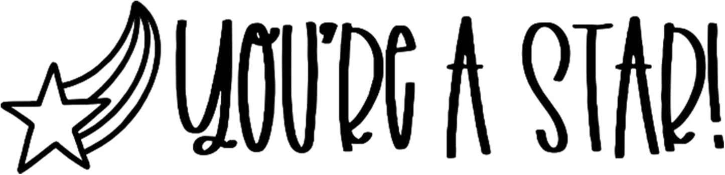 Custom Self-Inking Custom Stamps | 49 Designs | Fun Teacher Phrases | Large | Grading Made Easy | Classroom And Library Book Stamps (You're A Star)