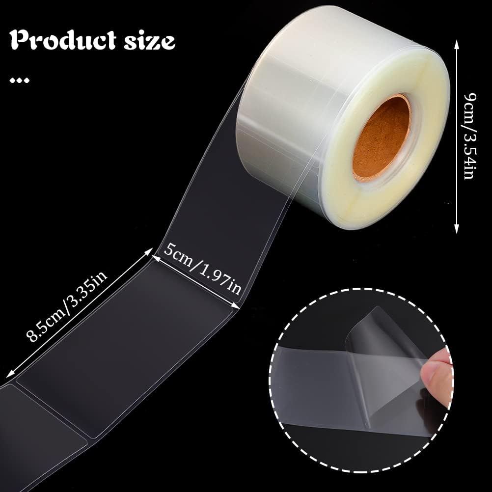 500 PCS Label Protectors, Clear Label Protectors Waterproof Clear Labels for Protecting Barcodes, Books, Numbers, Clothes Food Labels in Laboratory, Library, Office, Supermarket (3.35×1.97inch)