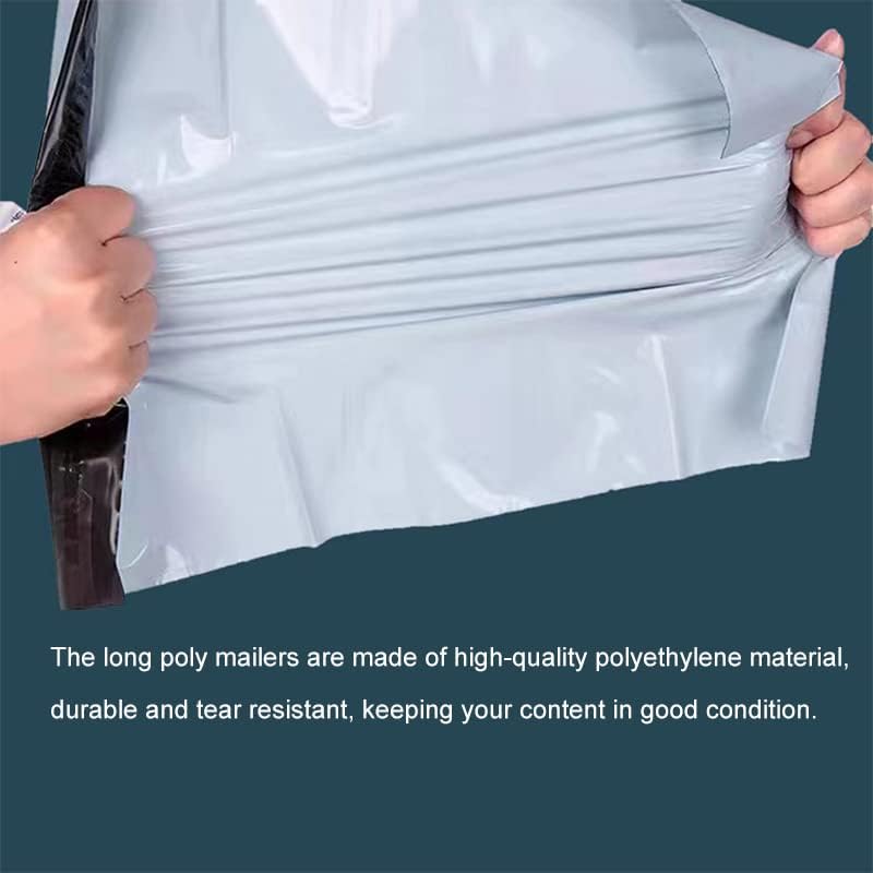 100 Pack 4x30 Inches Long Poly Mailers, Long Shipping Bags White Envelopes Packaging for Unique Narrow Items Mailing