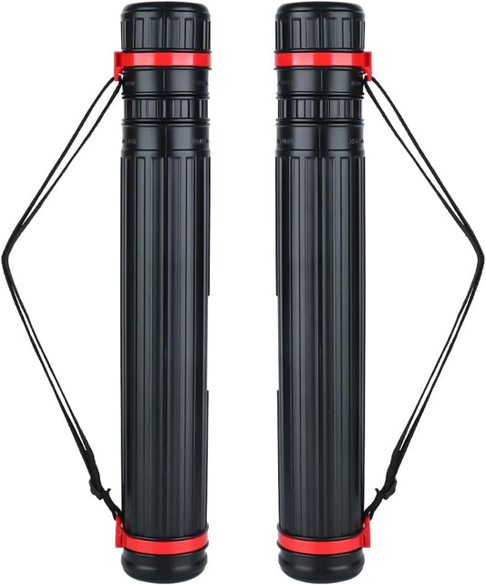 TRANSON 2-Pack Small Poster Tube Storage 17“ to 27” Extendable for Documents Blueprints Artworks Scrolls