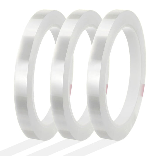 MECCANIXITY Whiteboard Tape 3/8" x 72 Yard Pinstripe Graphic Chart Line Grid Marking Tapes for Classroom Office Dry Erase Board Art, Clear, Pack of 3